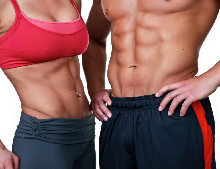 Muscular man and woman